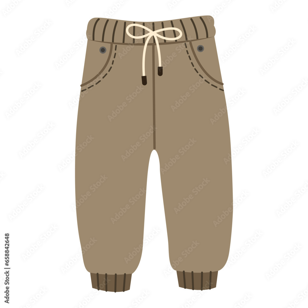 Warm trousers on white background