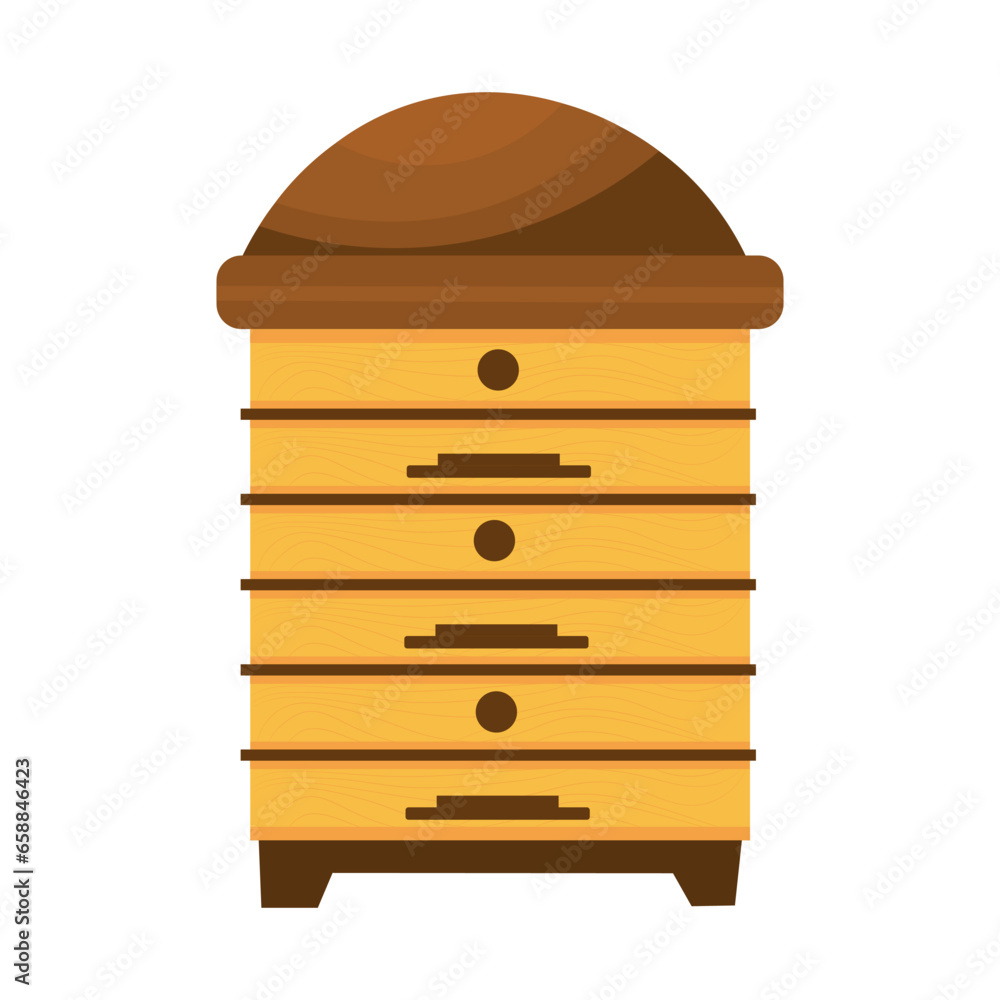 Bee hive on white background