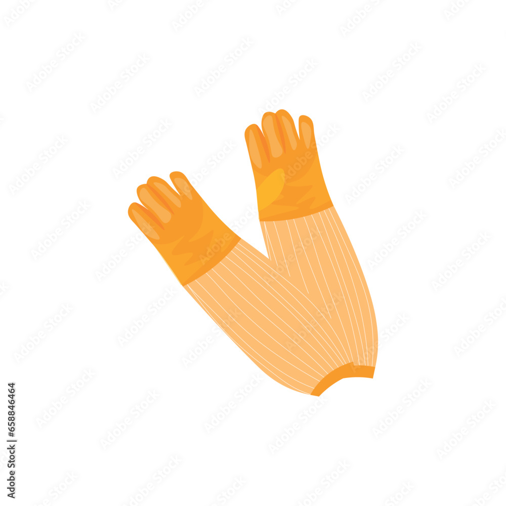 Beekeeping gloves on white background