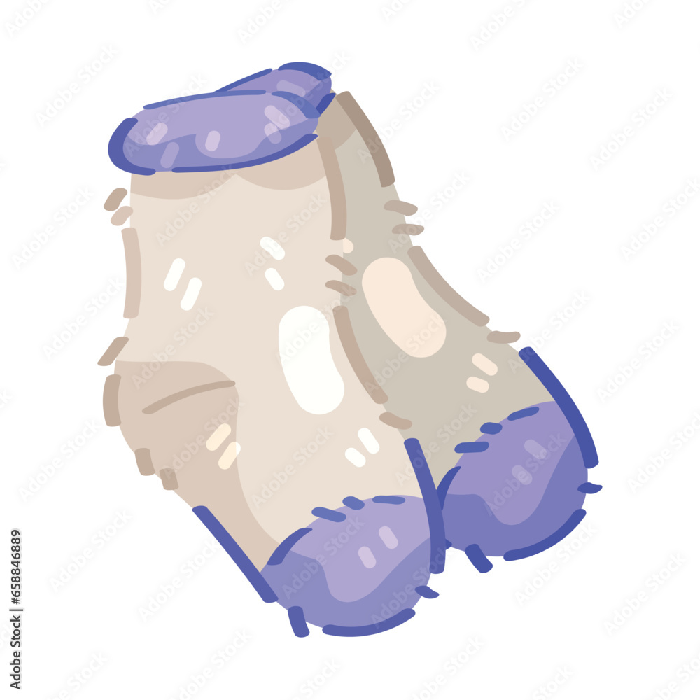 Cute baby socks on white background