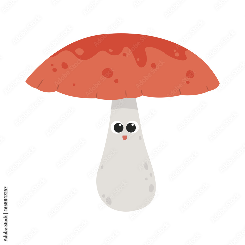 Cute mushroom on white background