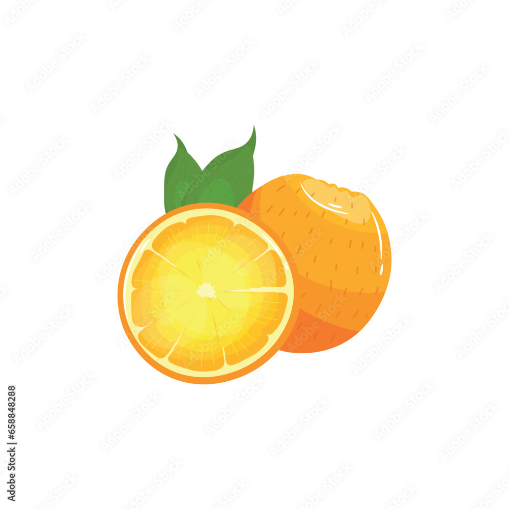 Sweet orange on white background