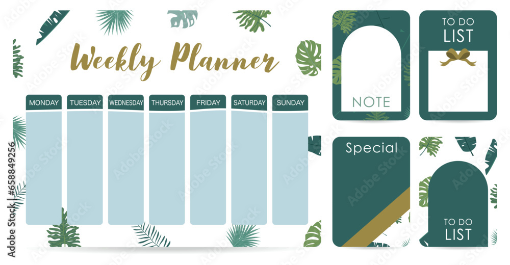 weekly planner.week start on sunday with safari style that use for horizontal digital