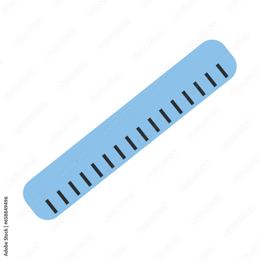 School ruler on white background