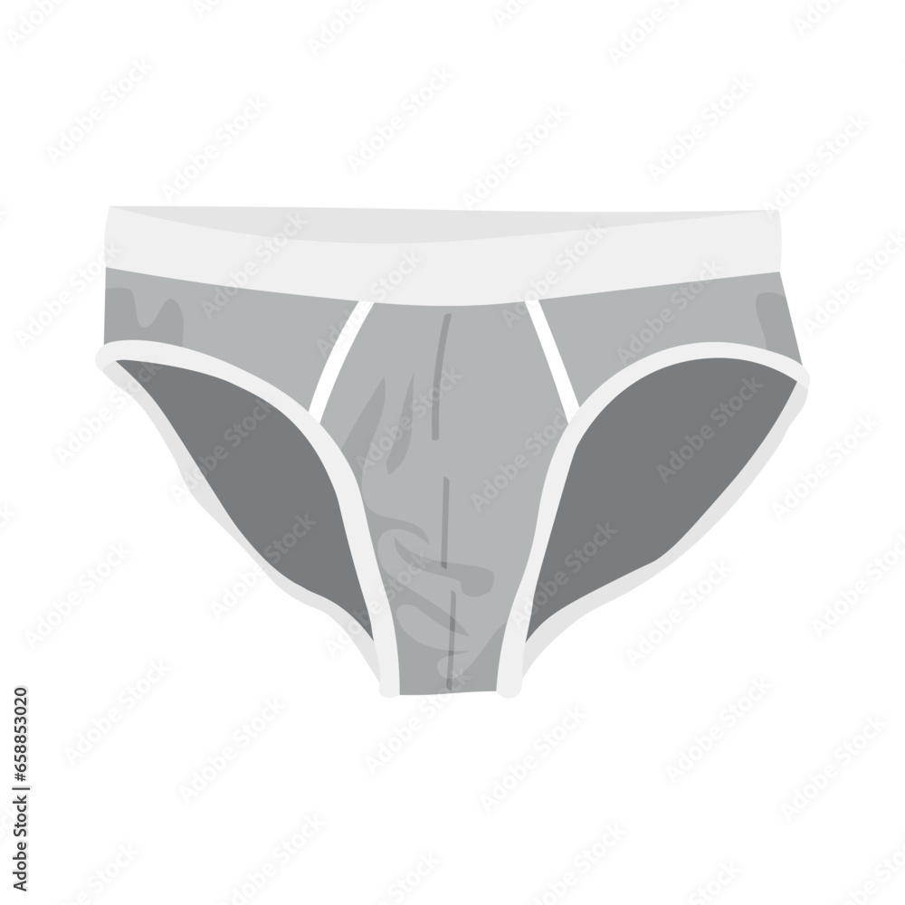 Grey mans underwear on white background