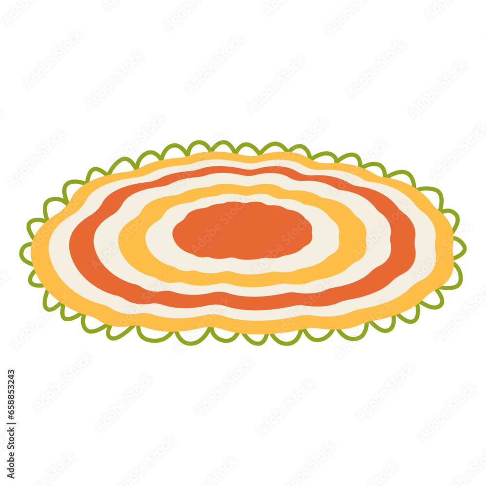 Round carpet on white background