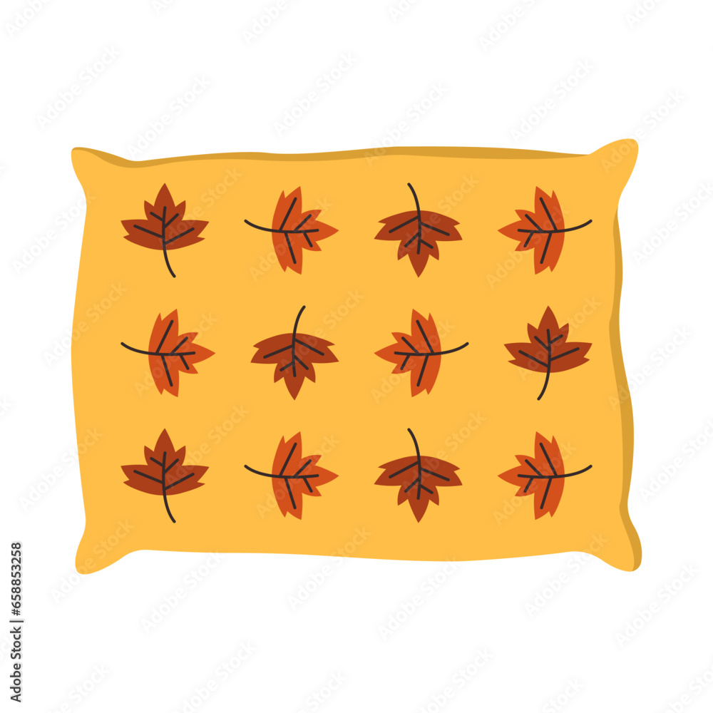 Stylish soft pillow on white background