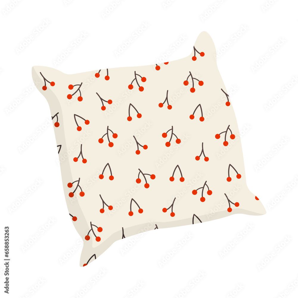 Stylish soft pillow on white background