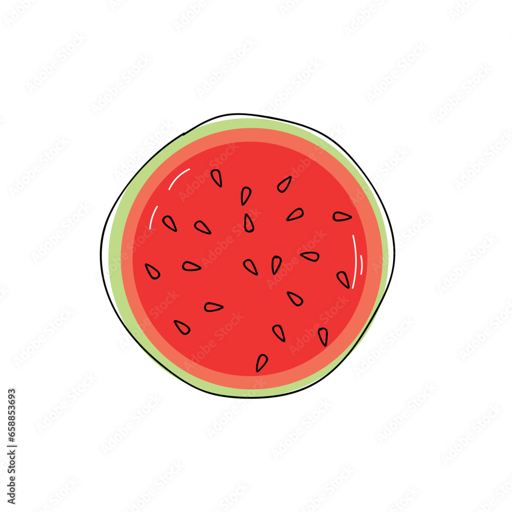 Ripe cut watermelon on white background