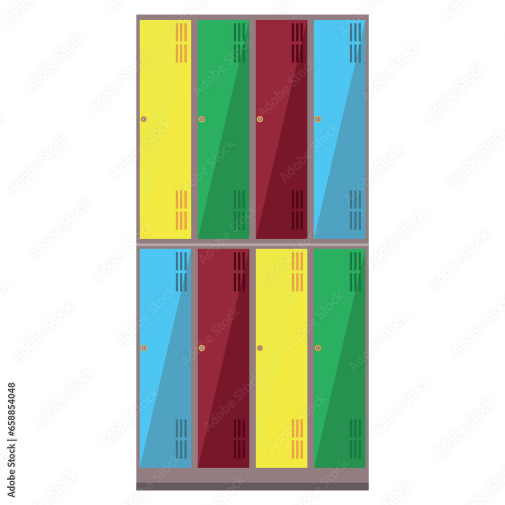 Modern colorful lockers on white background