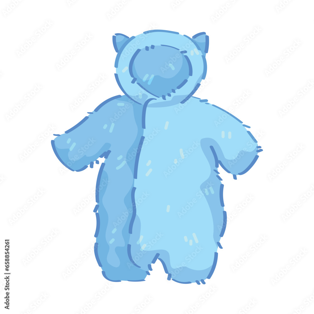 Blue baby sleepsuit on white background