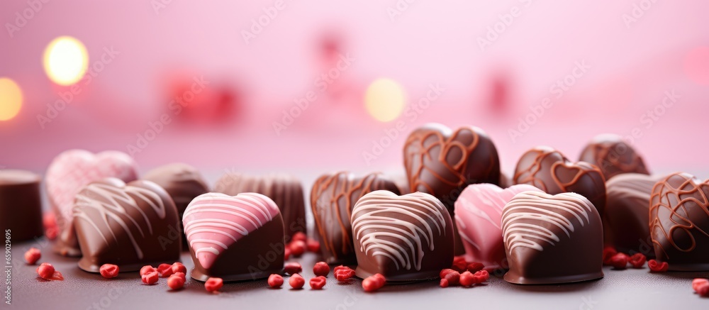 Valentine s Day celebrated with sweet heart chocolates