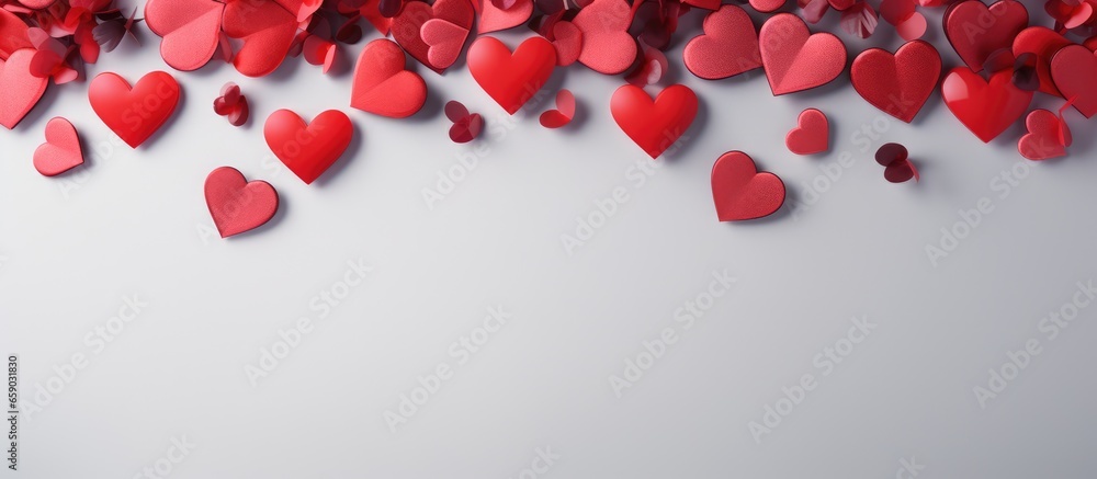 Valentine s day themed backdrop featuring red hearts