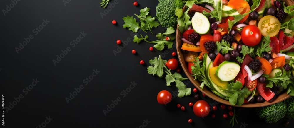 Vegetable salad Overhead view Promoting healthy food