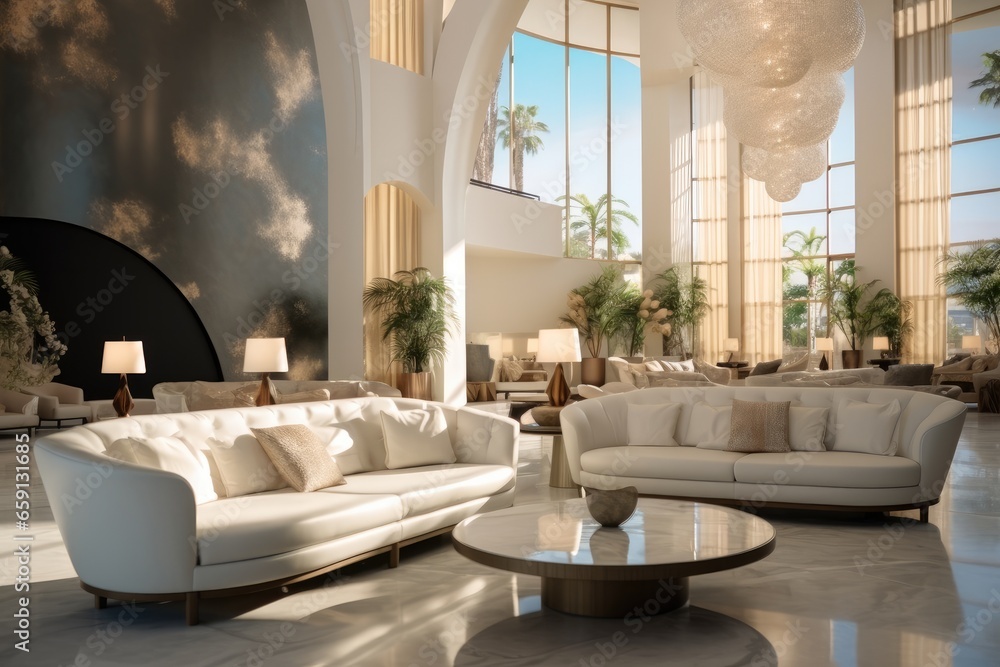 The luxury lobby seating area.