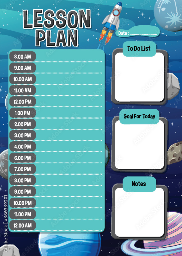 Outer Space Planets Weekly Lesson Plan