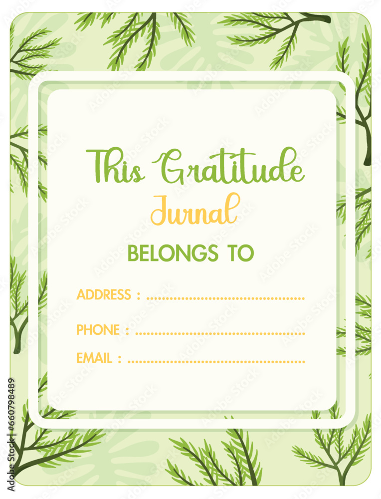 Gratitude Journal with Tropical Tree Leaves