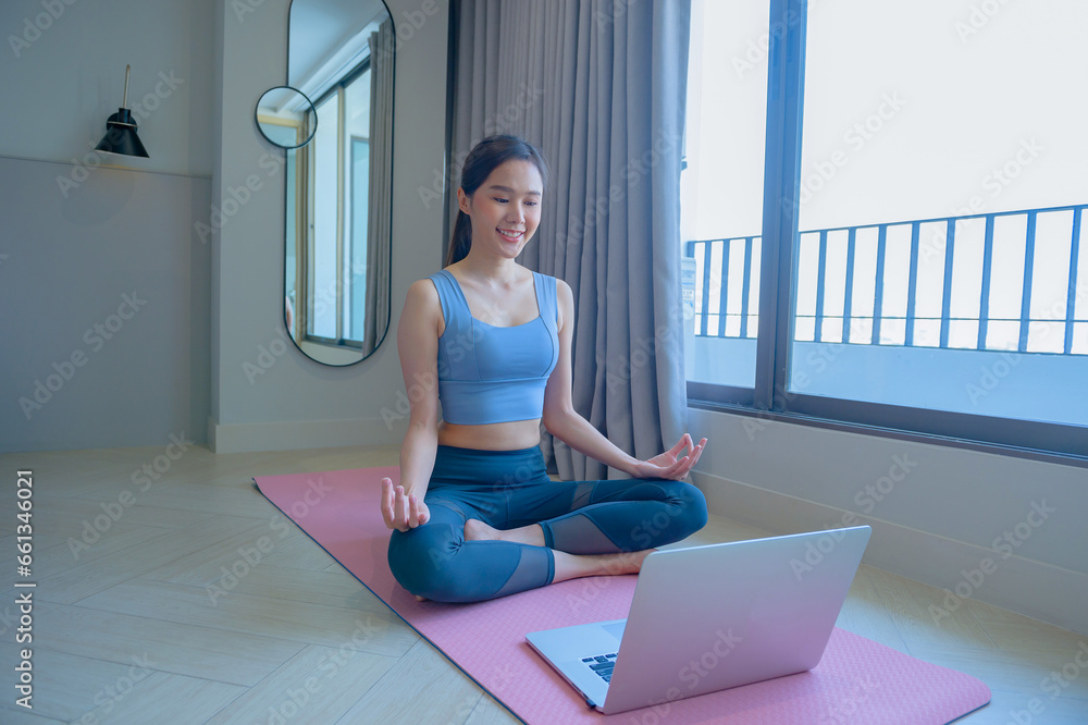 Asian girl exercising