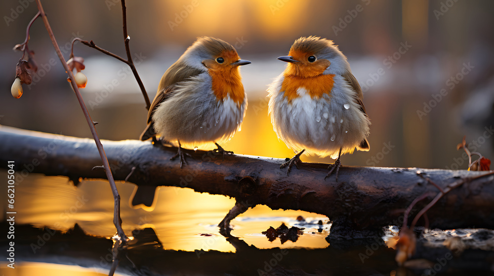 Birds meet up, colorful bird in blur background, a group of bird