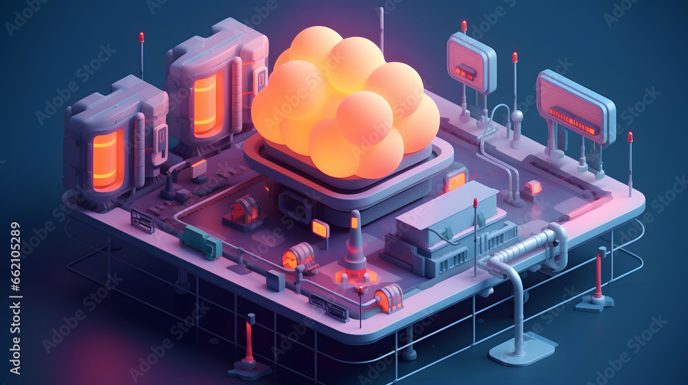 Cloud Networking - 3D Illustration isometric