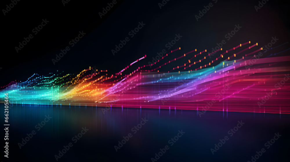 abstract futuristic background with colorful glowing neon moving high speed wave lines and bokeh lights. Data transfer concept Fantastic wallpaper