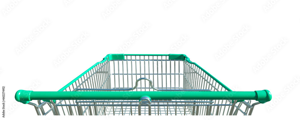 Empty shopping cart on transparent background png file