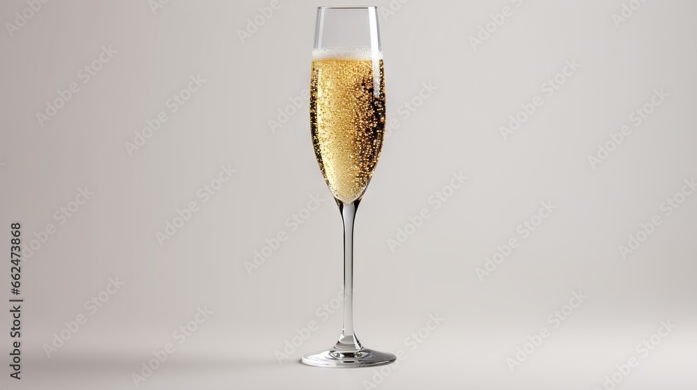  a champagne glass filled with champagne and topped with a slice of fruit.  generative ai