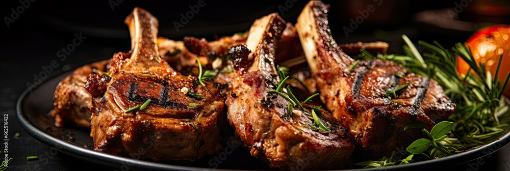 Delicious organic grilled lamb chops for a mouthwatering dinner.