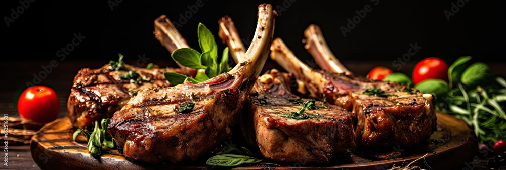 Delicious organic grilled lamb chops for a mouthwatering dinner.