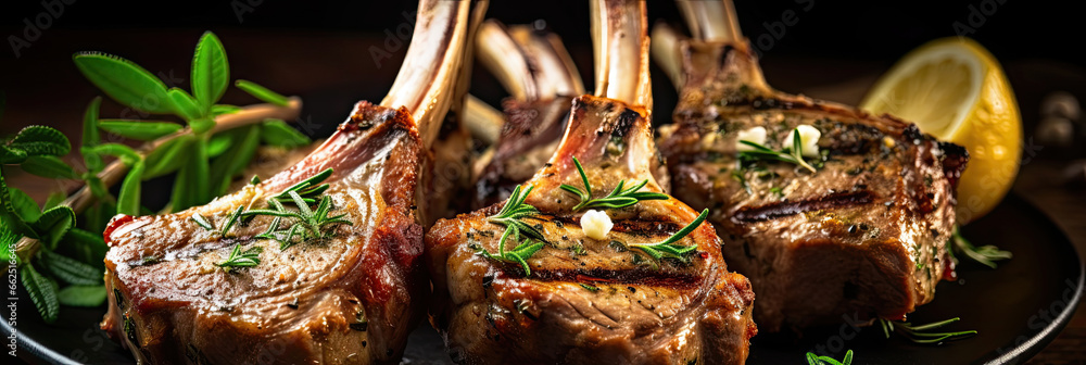 Delicious organic grilled lamb chops for a mouthwatering dinner.