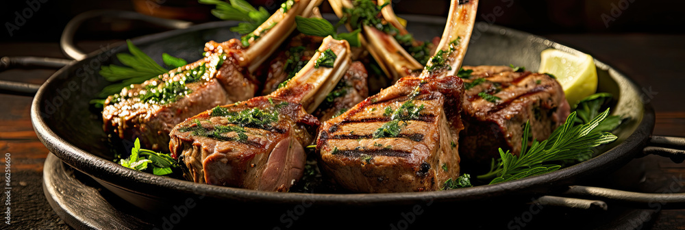 Delicious organic grilled lamb chops for a mouthwatering dinner.