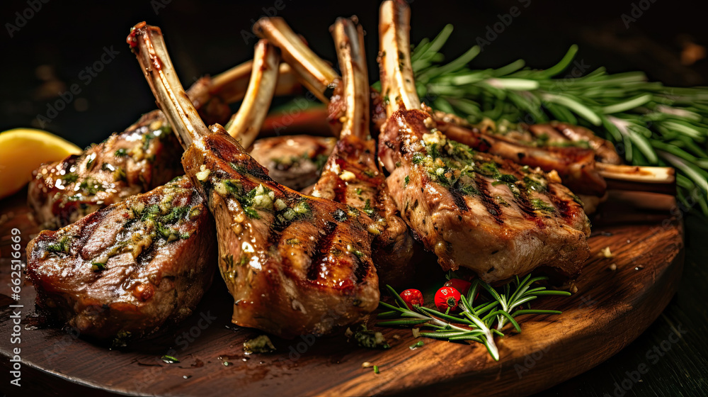 Delicious organic grilled lamb chops for a mouthwatering dinner.