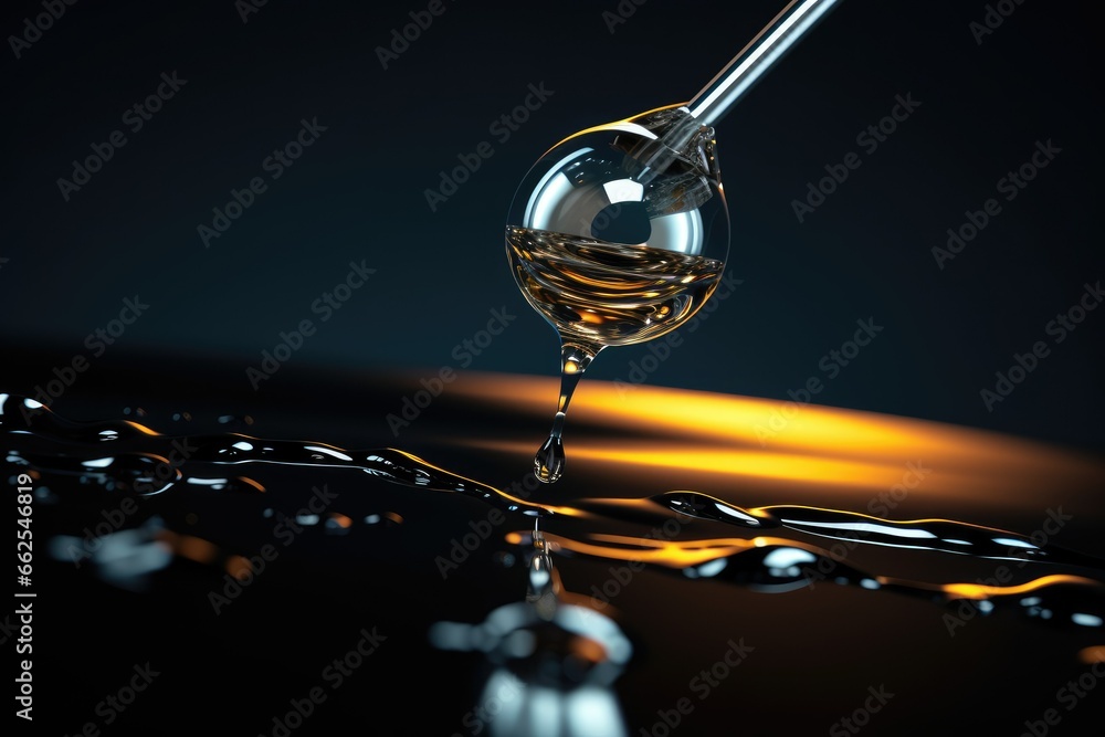  a drop of liquid is being poured into a glass of water.  generative ai