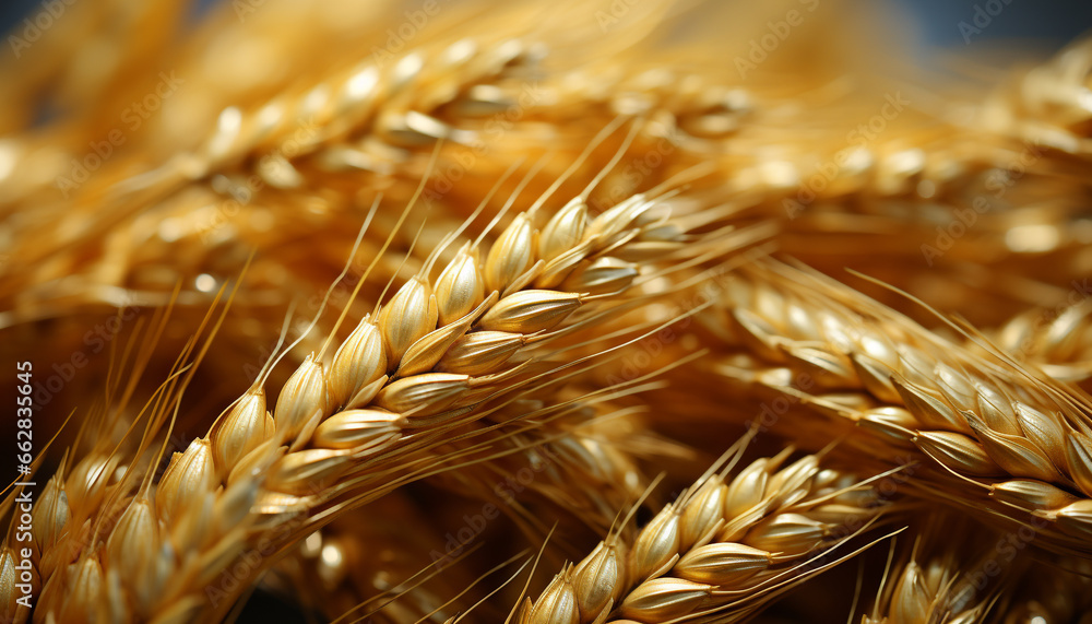 Agriculture golden harvest  wheat, barley, rye, corn, healthy wholegrain generated by AI