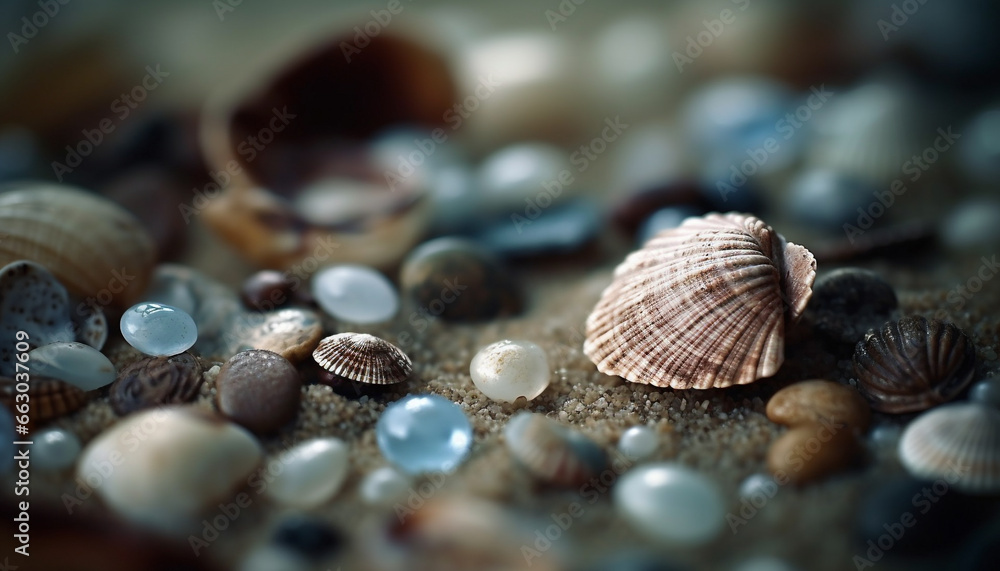 Nature beauty in animal shells, seashells, and underwater patterns generated by AI