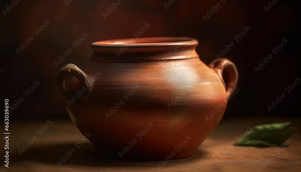 Ancient cultures crafted terracotta pottery, a decorative, ornate souvenir generated by AI