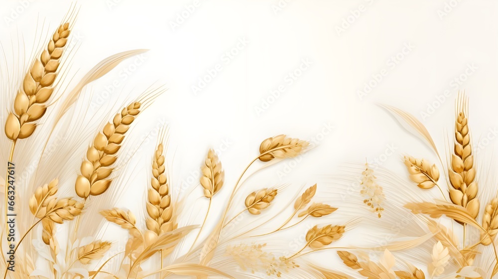 wheat ears isolated on white