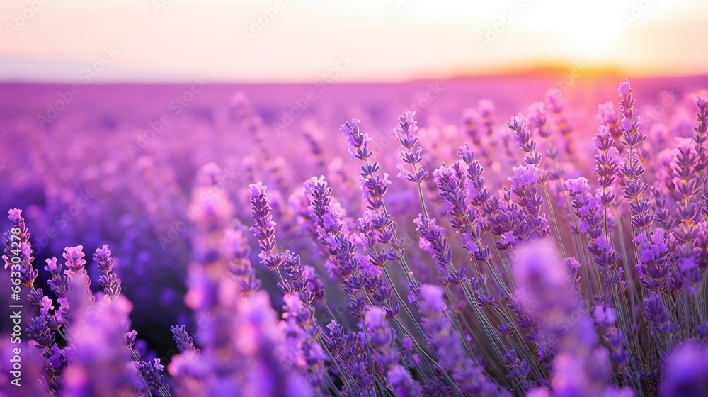 Lavender field at sunset