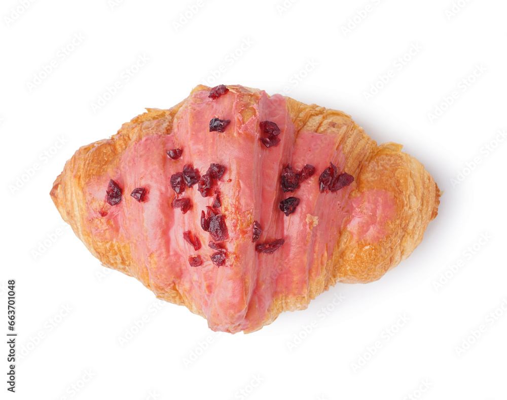 Tasty sweet croissant isolated on white background