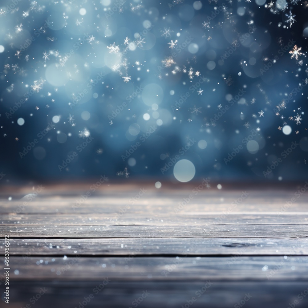 a blue floor with snowflakes on it