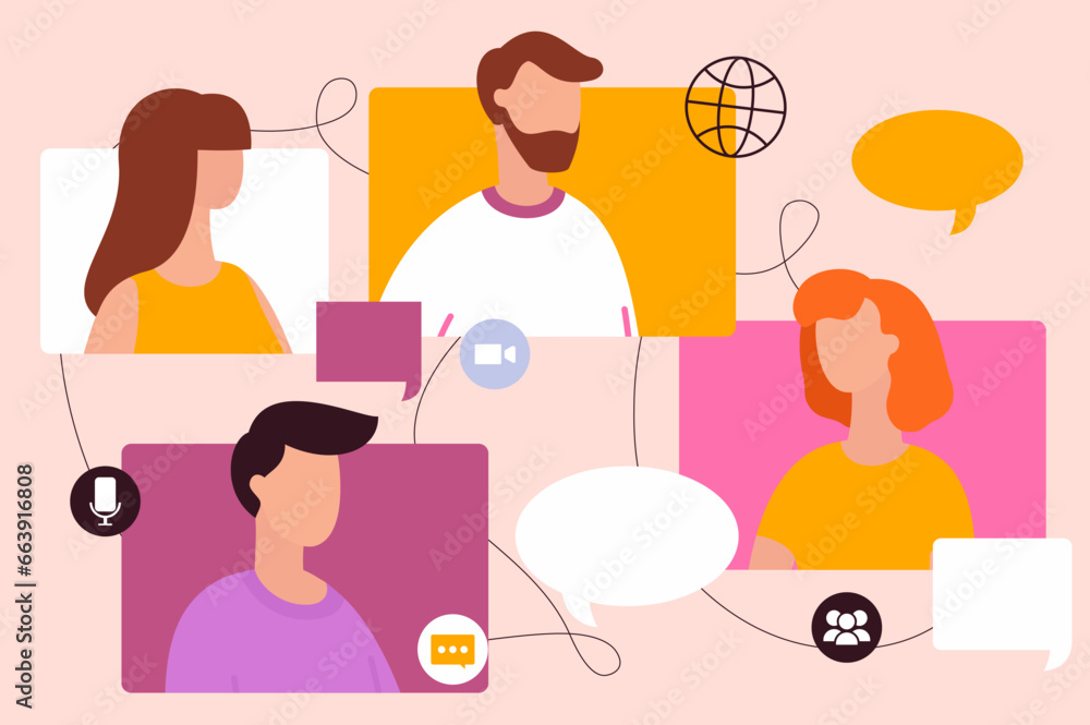 People talking. Vector illustration. Negotiation is form communication aims to find common ground between parties Debates encourage people to express their viewpoints and engage in critical thinking