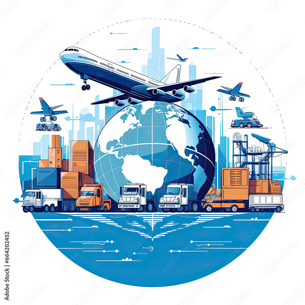 Global business logistics import export background and container cargo freight ship transport concept