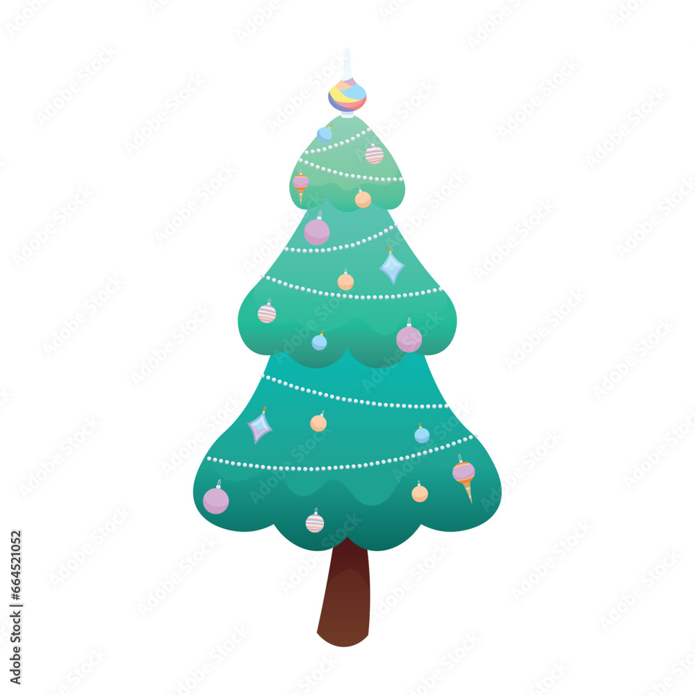 Beautiful Christmas tree on white background