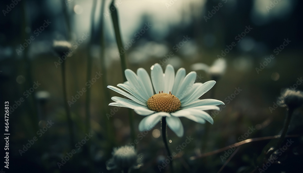 Freshness and beauty in nature  a single chamomile blossom generated by AI