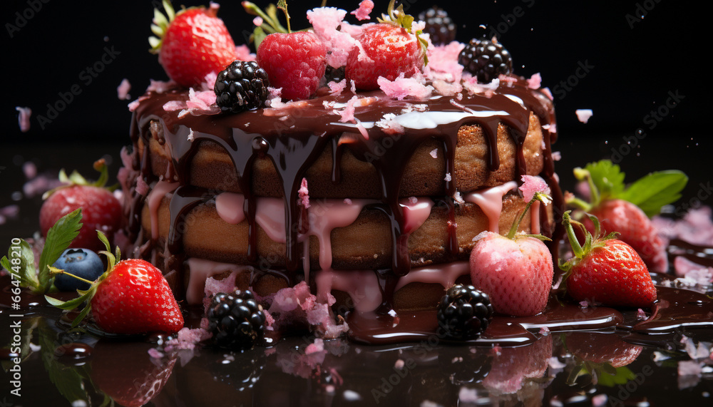 Freshness and sweetness on a plate, a berry indulgence celebration generated by AI