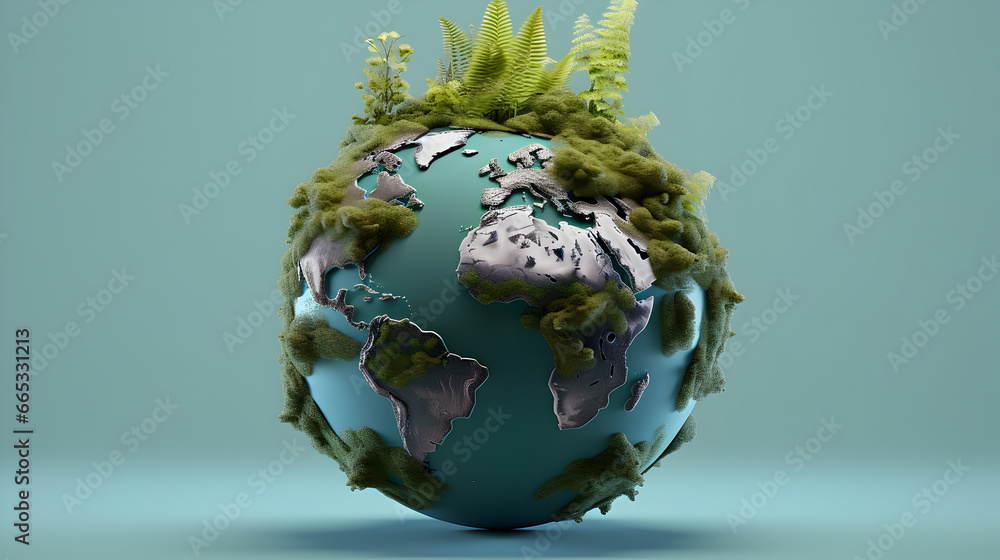 World environment and earth day concept with globe, nature and eco friendly environment