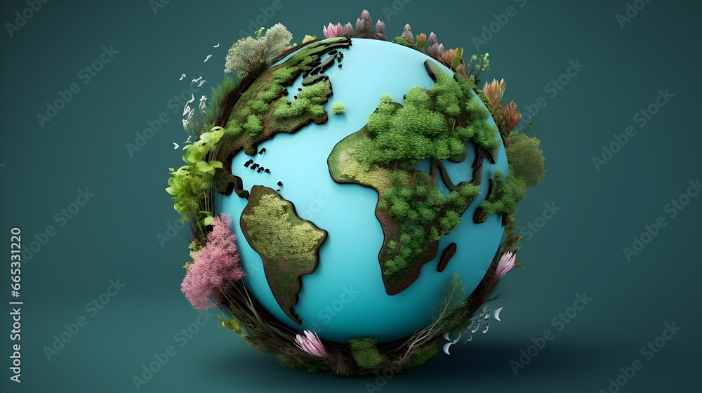 World environment and earth day concept with globe, nature and eco friendly environment