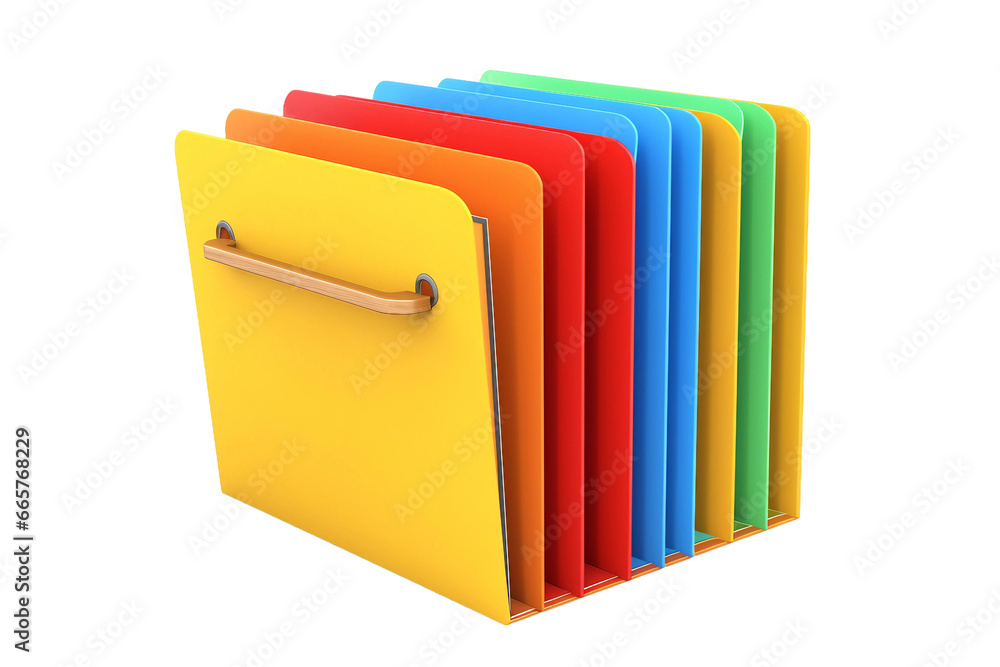 3D Icon of a Document Folder with Important Files on transparent background.