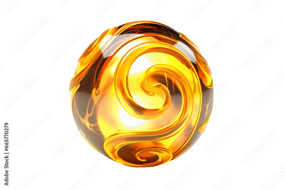 3D Icon of a Glowing Energy Orb with Swirling Motion on transparent background.