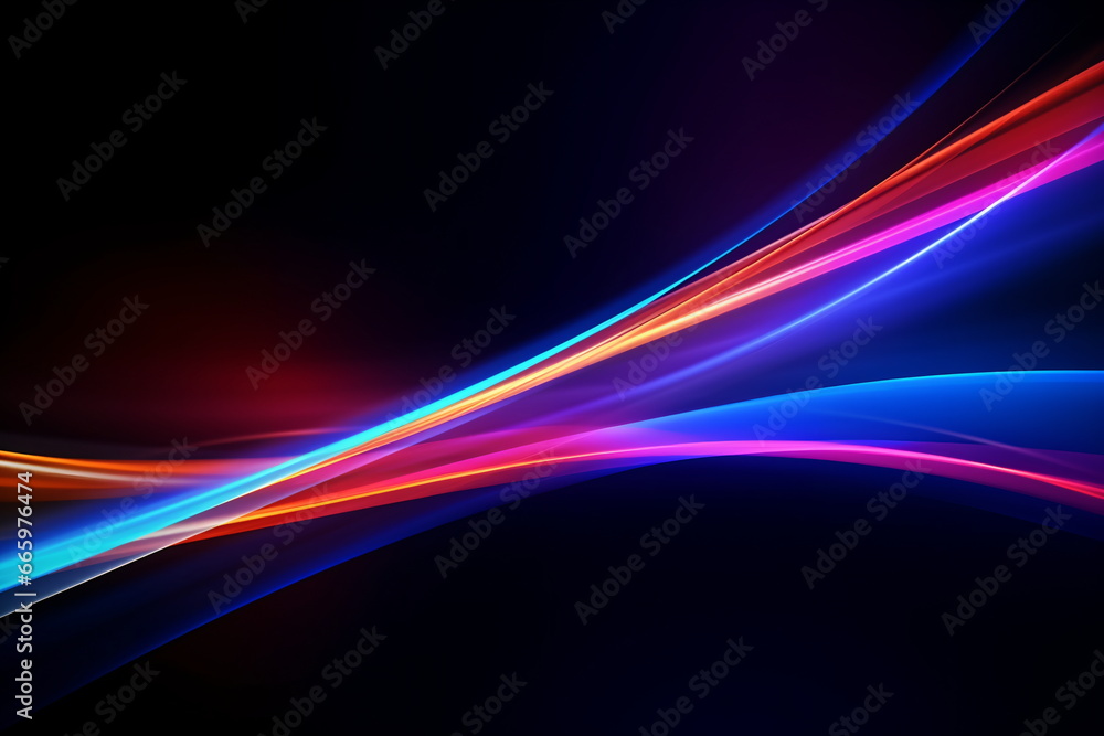 Abstract Background with Colorful Fiber Optics on Black